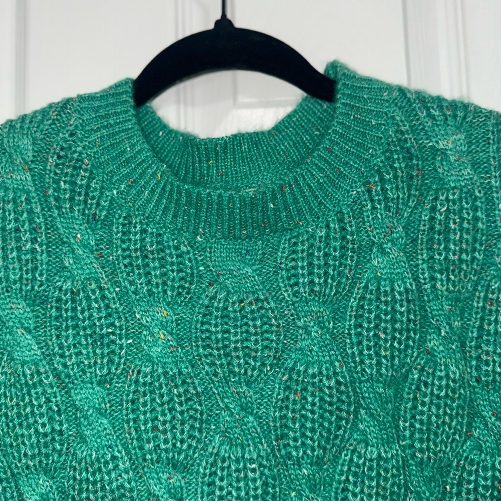 Green Cable Knit Sweater - Picture 6 of 6